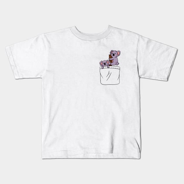 Kawaii Cute Koala Pocket Shirt Kids T-Shirt by theglaze